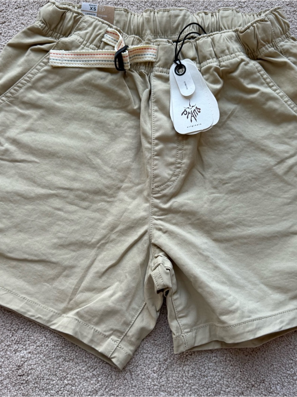 NWT prAna Originals Mojave Stretch Shorts XS - Khaki 5"
